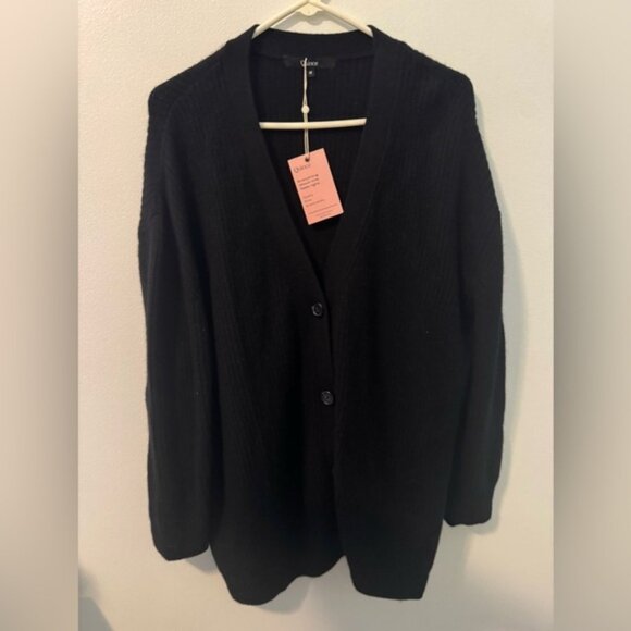 NWT Quince Black 4 Button Cardigan Size M - Picture 1 of 6